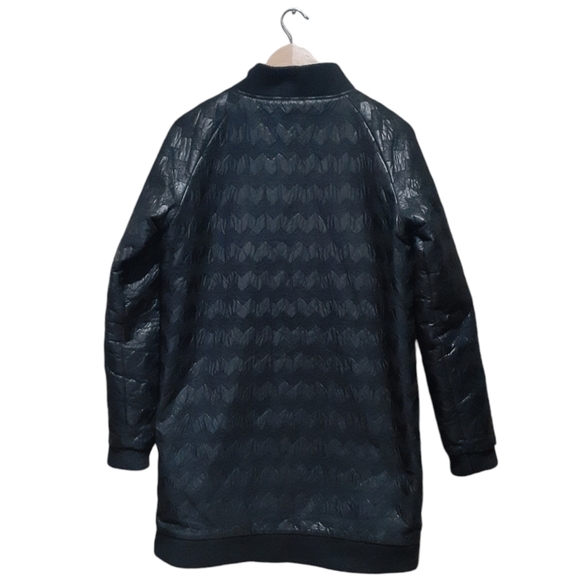 Nümph (Anthropologie) Women's Long Quilted Jacket Black Tonal Chevron Medium - Picture 6 of 9